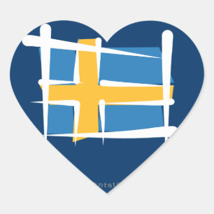 Schweden - Brandflagge Herz-Aufkleber