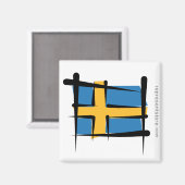 Schweden - Brandflagge Magnet (Vorderseite/Rückseite)