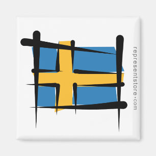 Schweden - Brandflagge Magnet