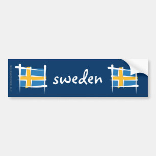 Schweden-Bürsten-Flagge Autoaufkleber