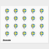 Schweden Button Location Flag Runder Aufkleber (Blatt)