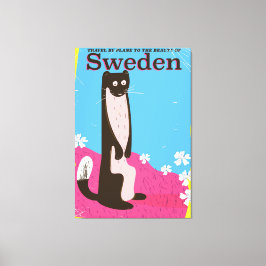 Schweden Cartoon Vintage Reiseplakat Leinwanddruck