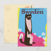 Schweden Cartoon Vintage Reiseplakat Postkarte (Vorne/Hinten)