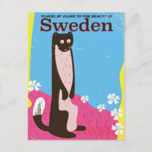 Schweden Cartoon Vintage Reiseplakat Postkarte