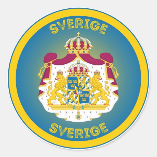 Schweden-Coat-Circle-Shape Runder Aufkleber (Vorderseite)