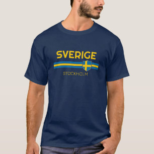 Schweden Custom City Patriotic Flag Football T-Shirt
