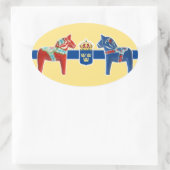 Schweden Dala Coat Ovaler Aufkleber (Tasche)