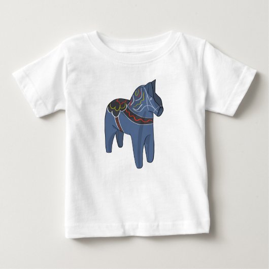 Schweden Dala Horse Dalecarlian Schwedisch Baby T-shirt (Vorderseite)
