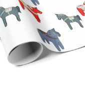 Schweden Dala Horse Dalecarlian Schwedisch Geschenkpapier (Rolleneckpunkt)