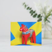 Schweden Dala Horse Postkarte (Stehend Vorderseite)
