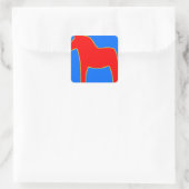 Schweden Dala Horse Quadratischer Aufkleber (Tasche)