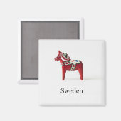 Schweden Dala Horse Schweden Reisen Magnet (Vorderseite/Rückseite)