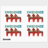 Schweden Dala Pferde Rechteckiger Aufkleber (Blatt)