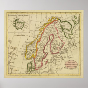 Schweden, Dänemark, Norwegen, Finnland, Island Poster