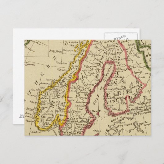 Schweden, Dänemark, Norwegen, Finnland, Island Postkarte (Vorne/Hinten)