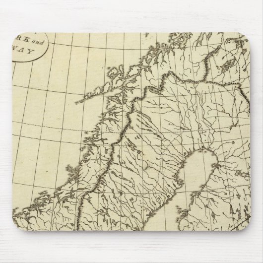 Schweden, Dänemark, Norwegen, Kontur Mousepad (Vorne)