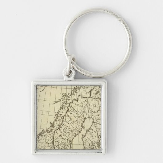 Schweden, Dänemark, Norwegen, Kontur Schlüsselanhänger (Vorne)