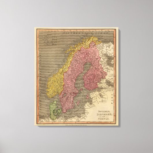 Schweden, Dänemark, Norwegen Leinwanddruck (Vorderseite)