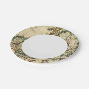 Schweden, Dänemark, Norwegen mit umrissenen Grenz Pappteller