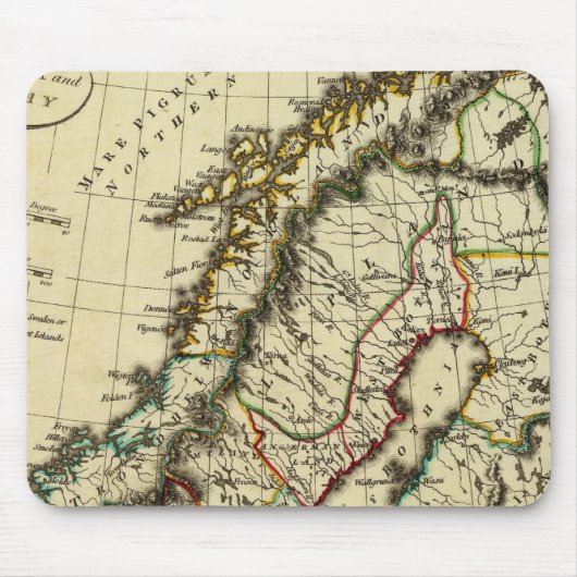 Schweden, Dänemark, Norwegen mit umrissenen Grenze Mousepad (Vorne)