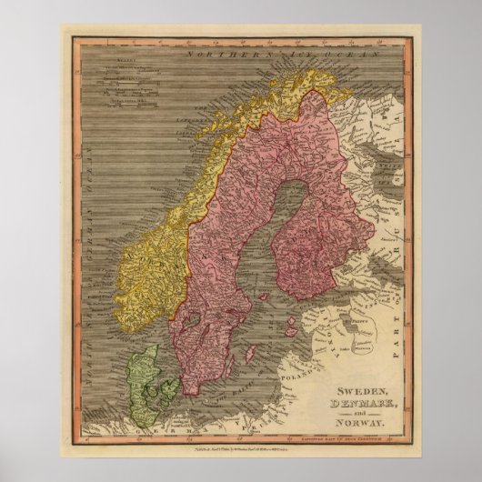 Schweden, Dänemark, Norwegen Poster (Vorne)