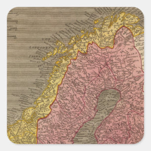 Schweden, Dänemark, Norwegen Quadratischer Aufkleber