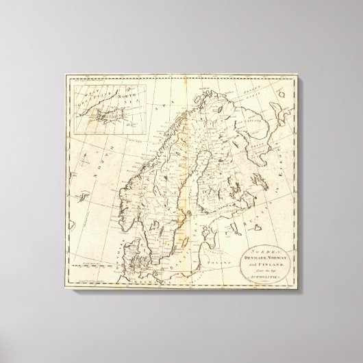 Schweden, Dänemark, Norwegen und Finnland 2 Leinwanddruck (Vorderseite)