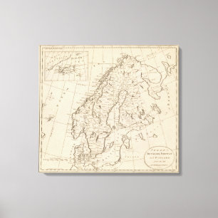 Schweden, Dänemark, Norwegen und Finnland Leinwanddruck