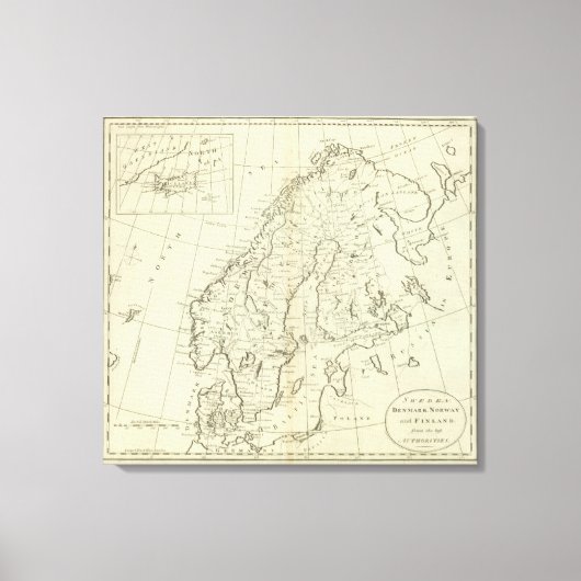 Schweden, Dänemark, Norwegen und Finnland Leinwanddruck (Vorderseite)