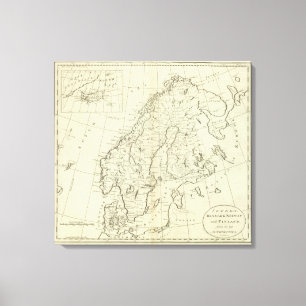 Schweden, Dänemark, Norwegen und Finnland Leinwanddruck