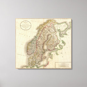 Schweden, Dänemark und Norwegen Leinwanddruck