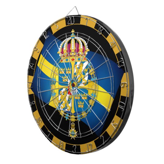 Schweden Dartboard & Swedish Flag Darts / game boa Dartscheibe (Vorderseite rechts)