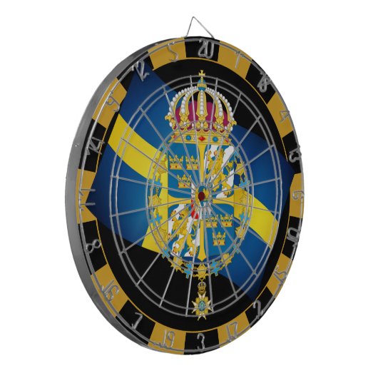 Schweden Dartboard & Swedish Flag Darts / game boa Dartscheibe (Vorderseite Links)
