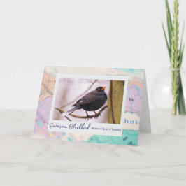 Schweden Eurasian Blackbird National Emblem auf Ka Karte