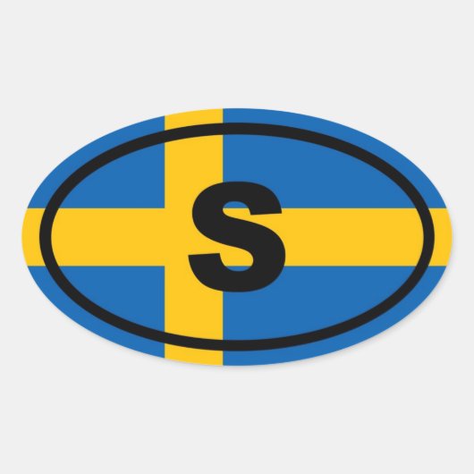 Schweden - Europa Ovaler Aufkleber (Vorderseite)