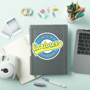 Schweden Explorer in Adventure Logo. Aufkleber