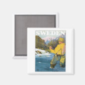 Schweden Fischerei Magnet (Vorderseite/Rückseite)