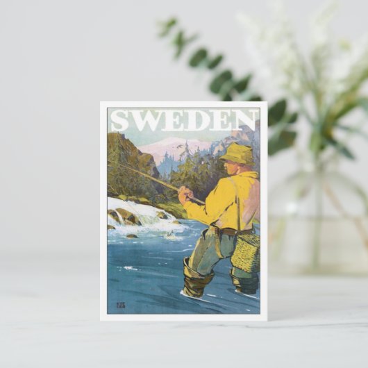 Schweden Fischerei Postkarte (Stehend Vorderseite)