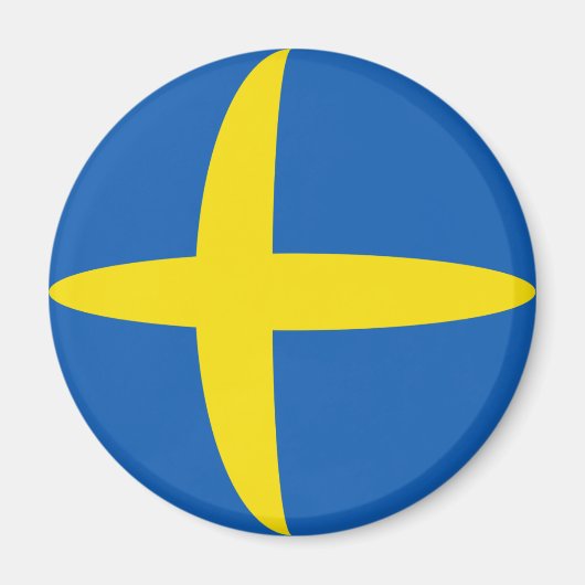 Schweden Fisheye Flag Magnet (Vorne)
