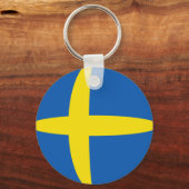 Schweden Fisheye Flag Schlüsselanhänger (Vorderseite)