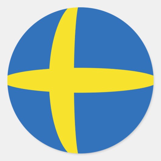 Schweden Fisheye Flag Sticker (Vorderseite)