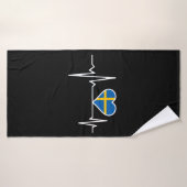 Schweden Flag Heartbeat Badehandtuch (Badehandtuch)