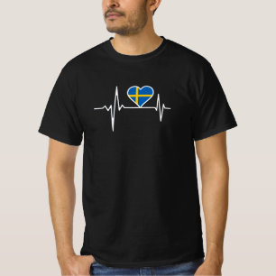 Schweden Flag Heartbeat T-Shirt