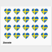 Schweden Flag Heftsticker Herz-Aufkleber (Blatt)
