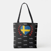Schweden Flag & Herz, Schwedische Flagge / Sport Tasche (Rückseite)