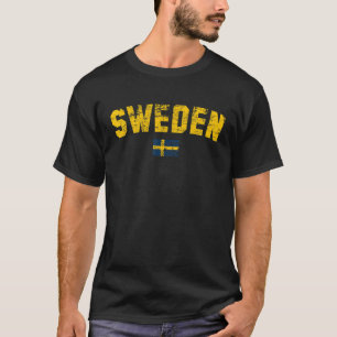 SCHWEDEN Flag Männer Frauen Kinder Vintag SCHWEDEN T-Shirt