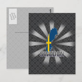 Schweden Flag Map 2.0 Postkarte (Vorne/Hinten)