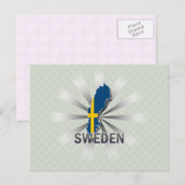 Schweden Flag Map 2.0 Postkarte (Vorne/Hinten)