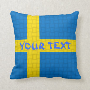 Schweden-Flagge: ADDIEREN SIE TEXT Kissen