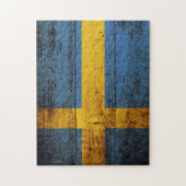 Schweden-Flagge auf altem hölzernem Korn Puzzle (Vertikal)